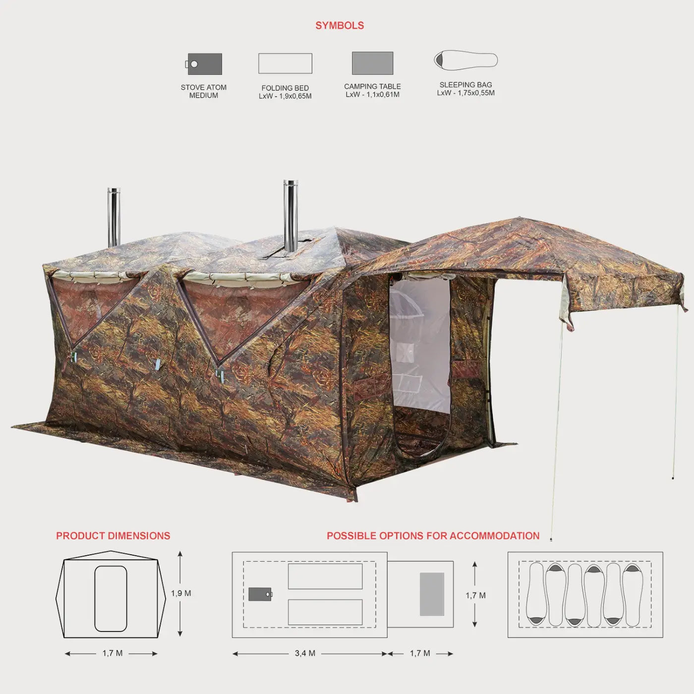 Bereg Cuboid Tent 3.60