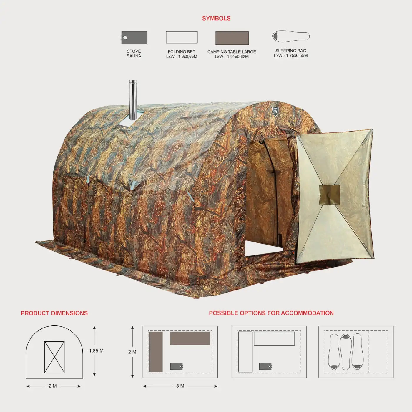 Bereg Sauna Tent 3×2