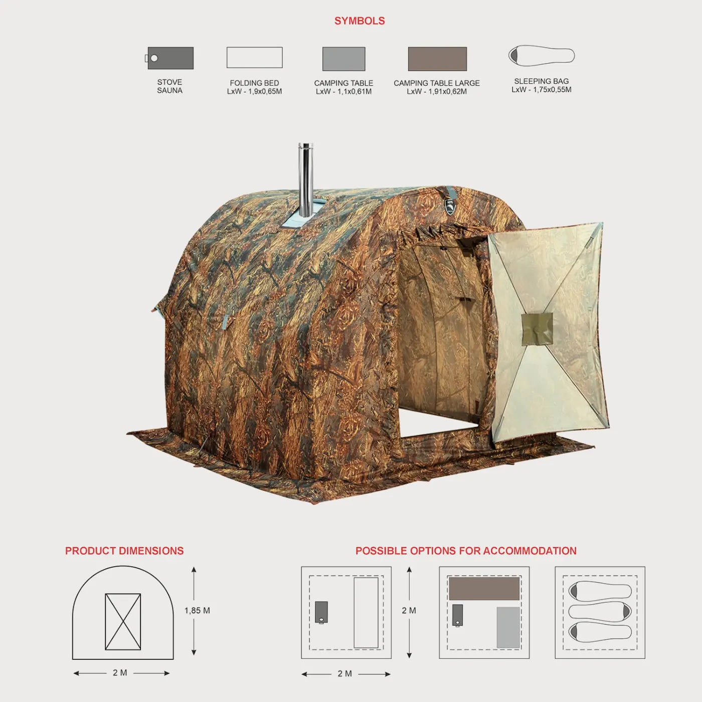 Bereg Sauna Tent 2×2