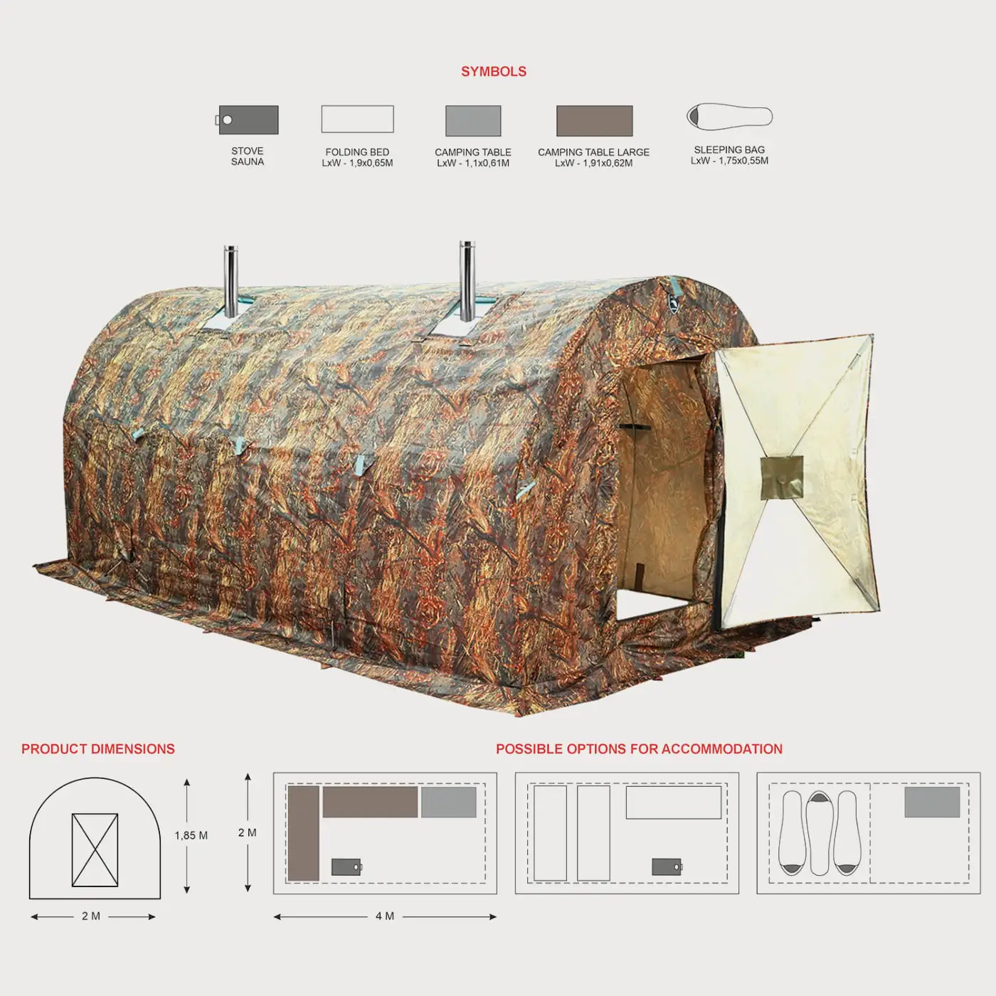 Bereg Sauna Tent 4×2